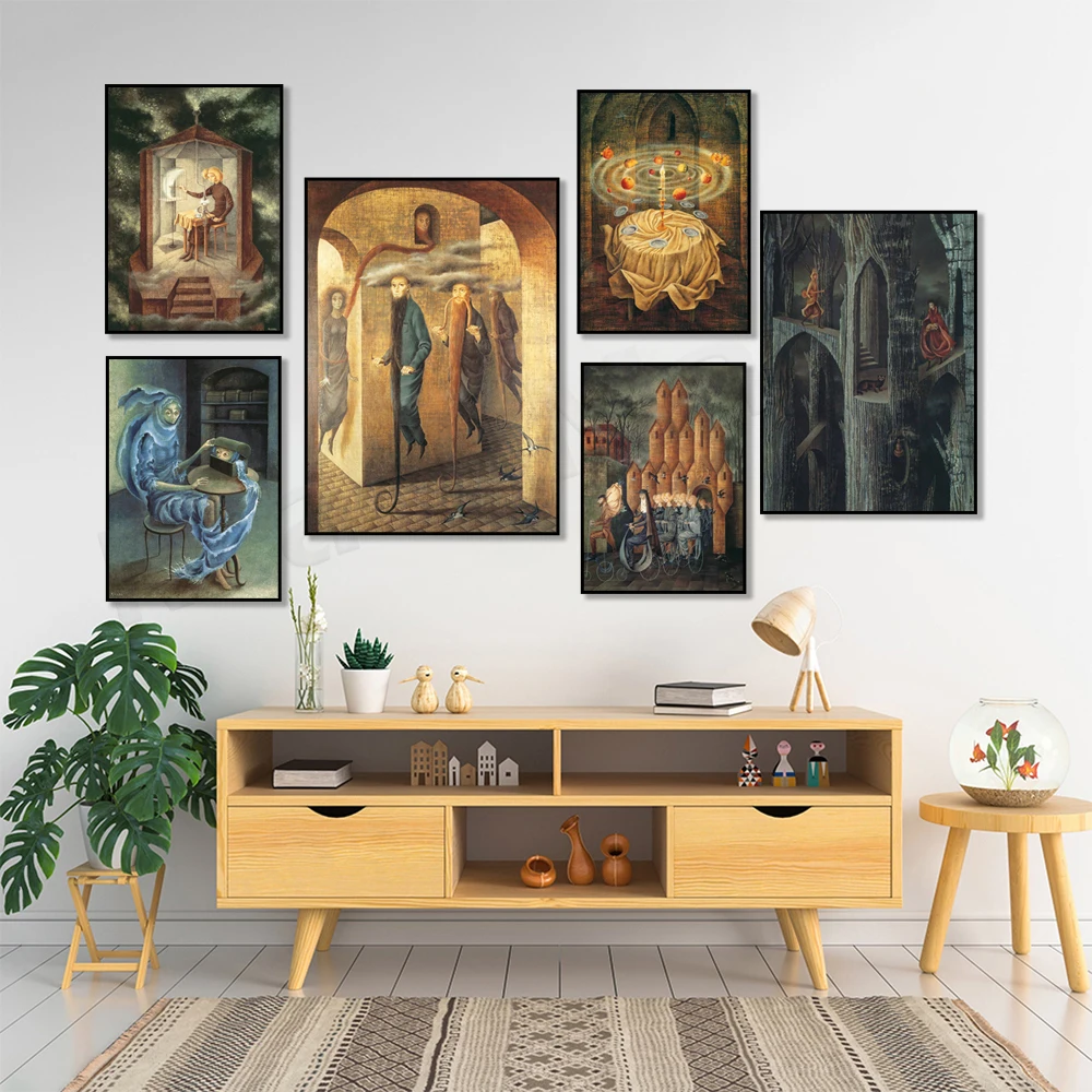 Impressão de Remedios Varo, Voo Mágico, Construção de Plantas, Personagem, Harmonia, Pôster de Arte em Tela para Decoração de Casa, Presente de Inauguração