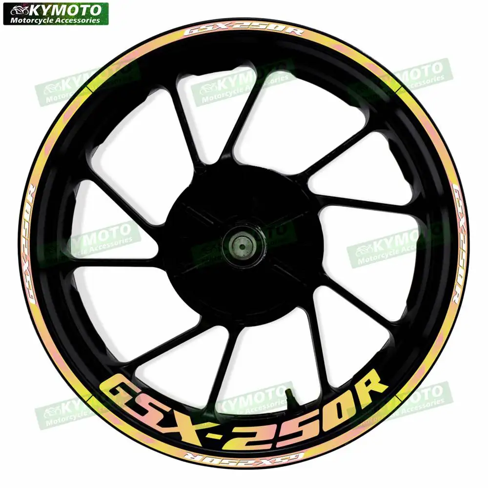 

Для мотоцикла GSX250R GSX-250R 17 дюймов, цветные наклейки на передние и задние колеса, светоотражающие наклейки на обод колеса, украшения