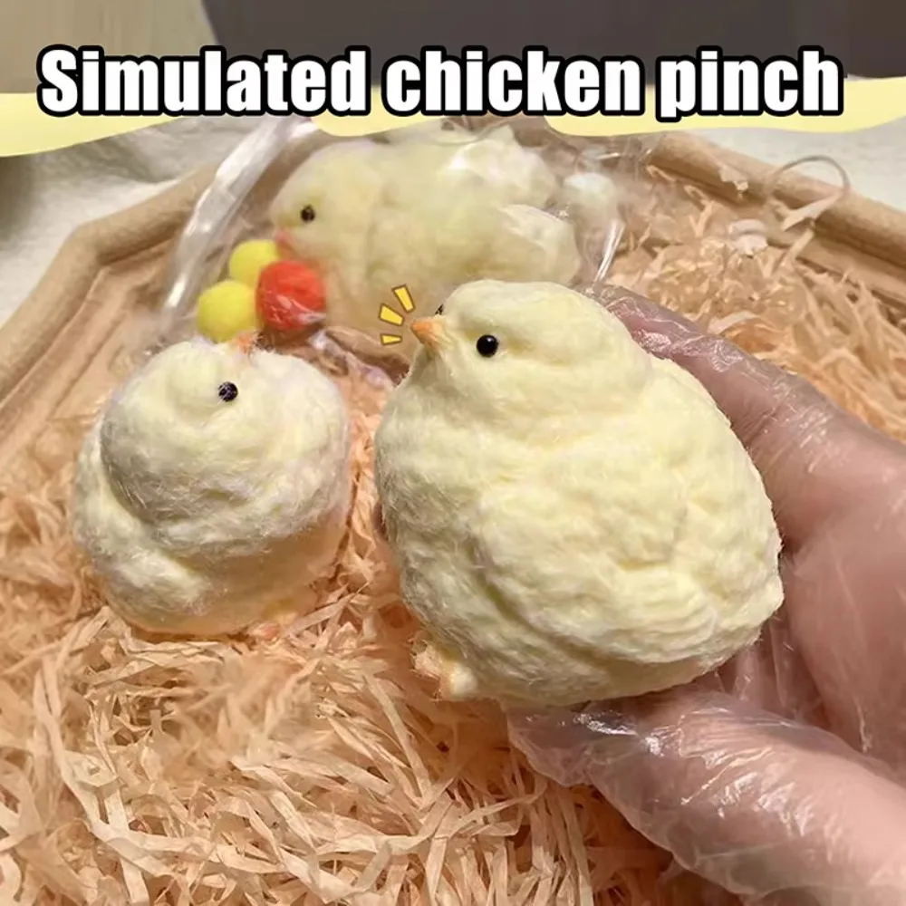 Kawaii Geschenk Gelbes Huhn Squishy Fidget Toy Sticky TPR Miniatur Slow Rebound Squeeze Toys Niedliches Squishy Mini Chick