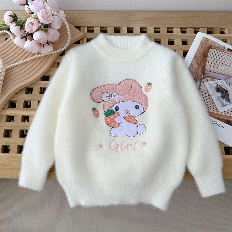 Girls Sweater Wool Coat Kids Tops Knitting 2024 Cartoon Thicken Warm Winter Autumn Pullover Christmas Gift Cotton Children\'s Clo