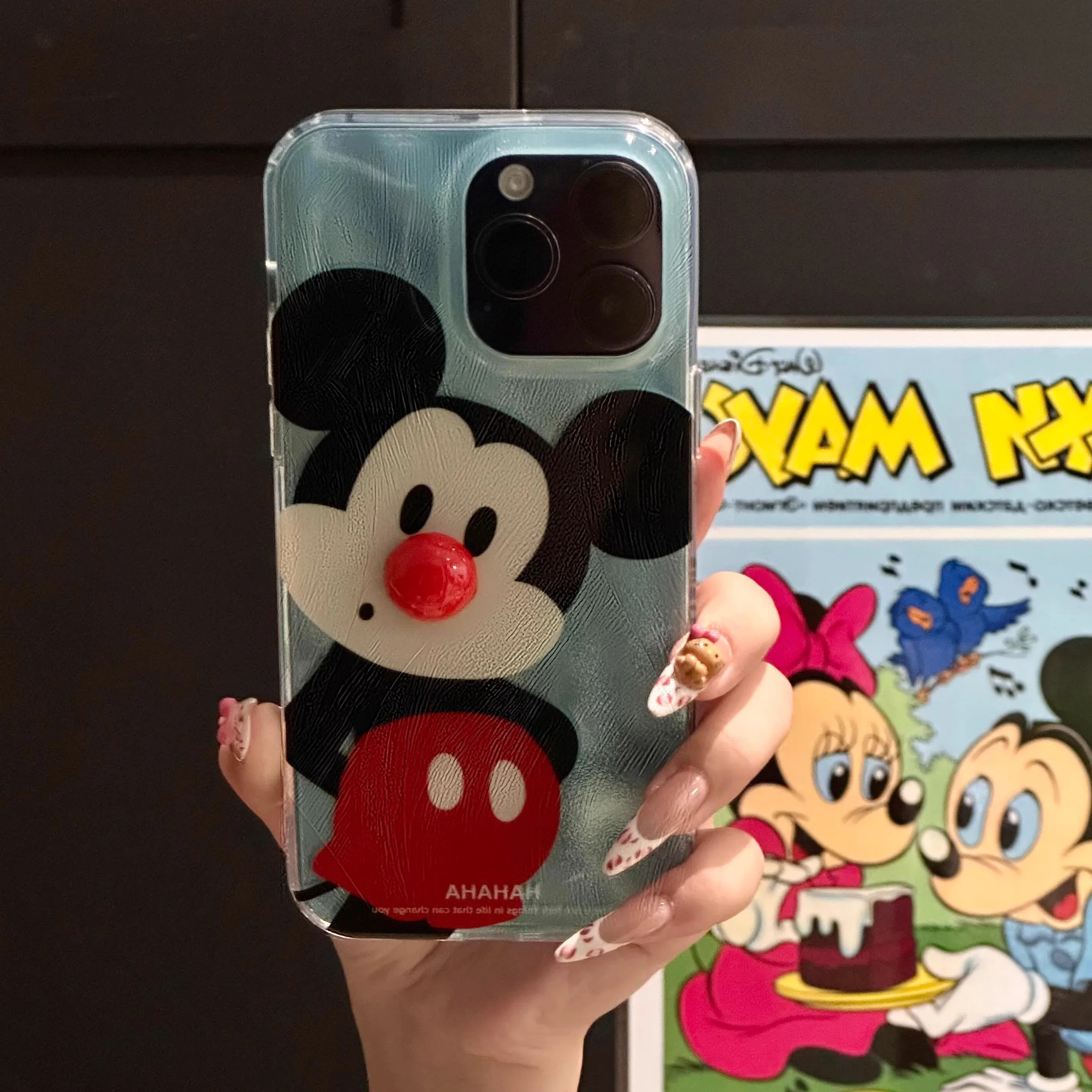 Тканевый чехол для телефона с рисунком Микки Мауса Диснея для iPhone 17, 16, 15, 14, 13, 12, 11 Pro Max XR XS Max 8 Plus, полное покрытие