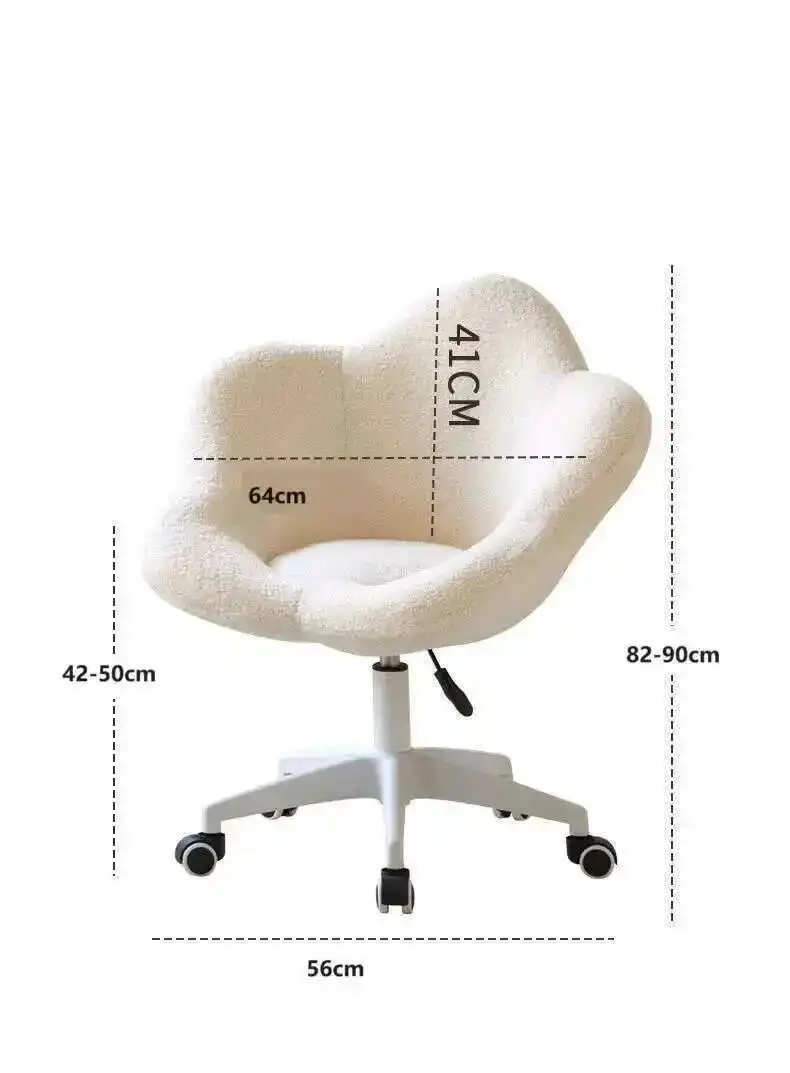 

Mid-Back Formwell Home Upholstered Office Chair with Modern Tufted Computer Task Chair Swivel Height Adjustable lambswool