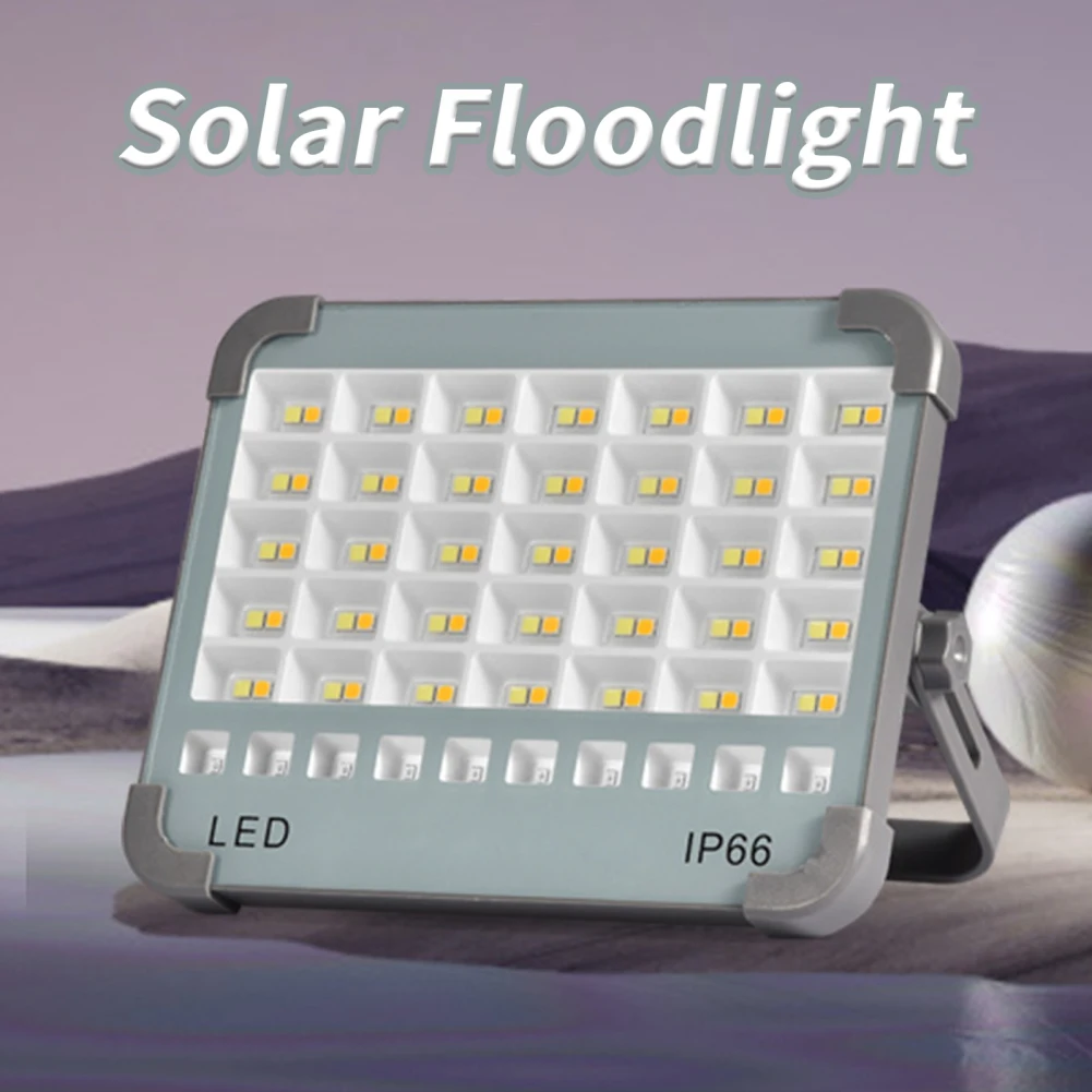 น้ําท่วมพลังงานแสงอาทิตย์แบบพกพากันน้ําชาร์จอัตโนมัติเปิด/ปิด LED Floodlights สําหรับลานกลางแจ้งสวนซ่อมรถยนต์