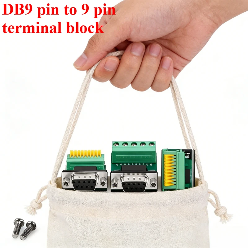 Adaptador RS232 Macho/Hembra a Bloque de Terminales sin Soldadura, Bloque de Terminales sin Soldadura RS422/RS485, Bloque de Terminales DB9, Adaptador TTL