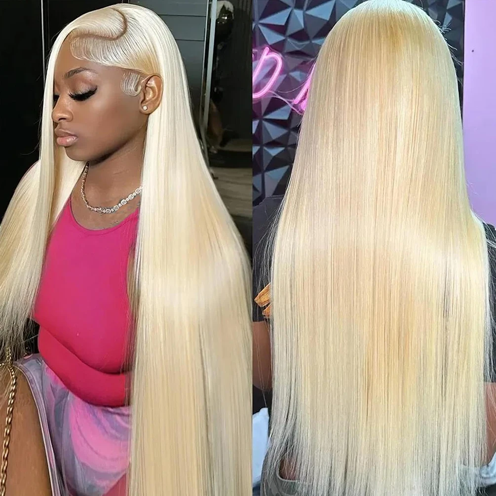 13x4 HD الدانتيل الشفاف شعر مستعار أمامي البرازيلي الشعر البشري 613 شقراء العظام مستقيم قبل قطعها مع شعر الطفل 200% الكثافة الطبيعية #1