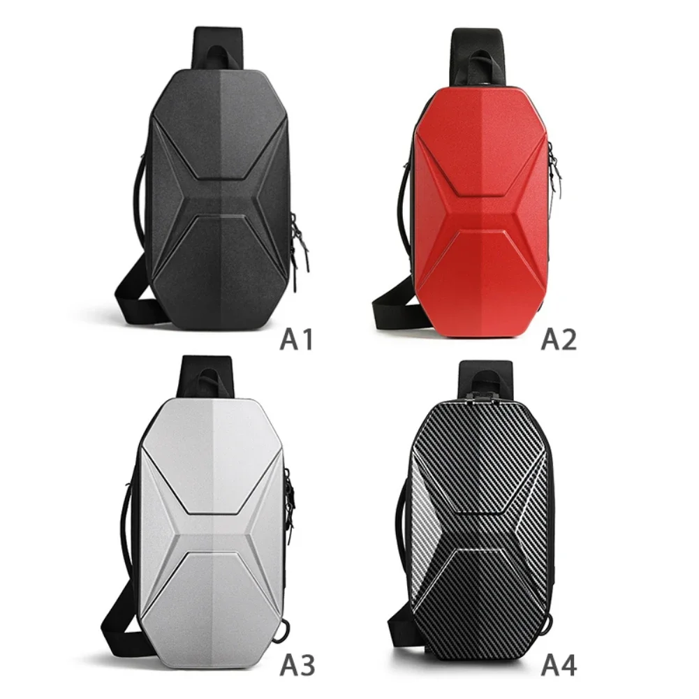 Small Travel Hiking Daypack Sling Waterproof Backpack PC Shoulder Strap Hard Shell Chest Bags Adjustable With USB Cable