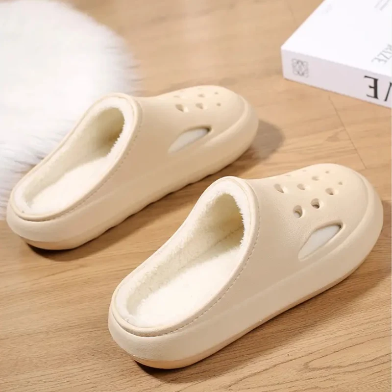 

Men's Winter Camo Clogs Detachable Faux Fur Lining Warm Non-Slip Indoor/Outdoor Slippers Black EVA Casual Comfort Winter Shoes