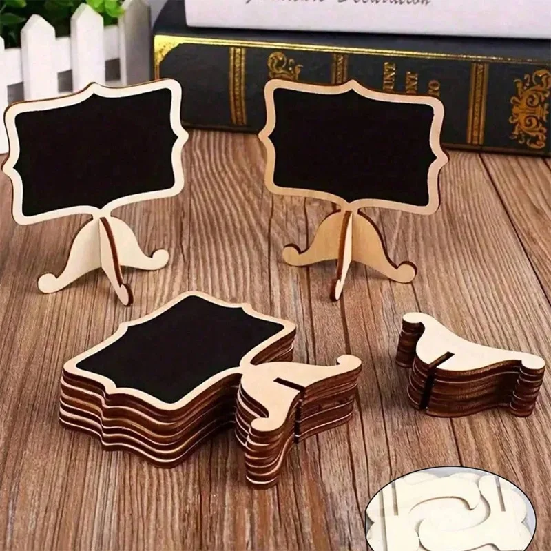 Mini Wooden Blackboard Ornament Creative Xmas Party Decor Desktop Message Board Small Chalkboard for Household Tabletop Display