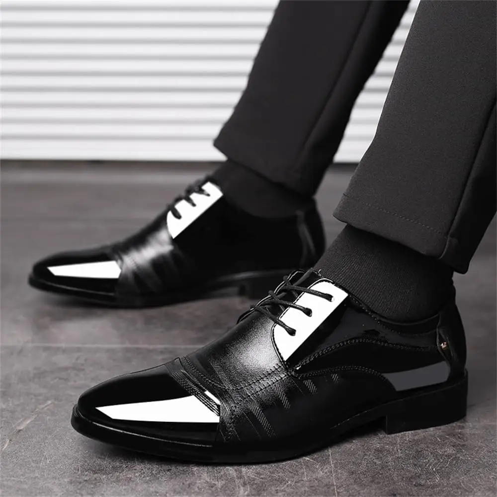Men's Dress Shoes Business Oxfords Patent Leather Dress Shoes Classic Loafers Formal Derby Shoes For Men - Image 3
