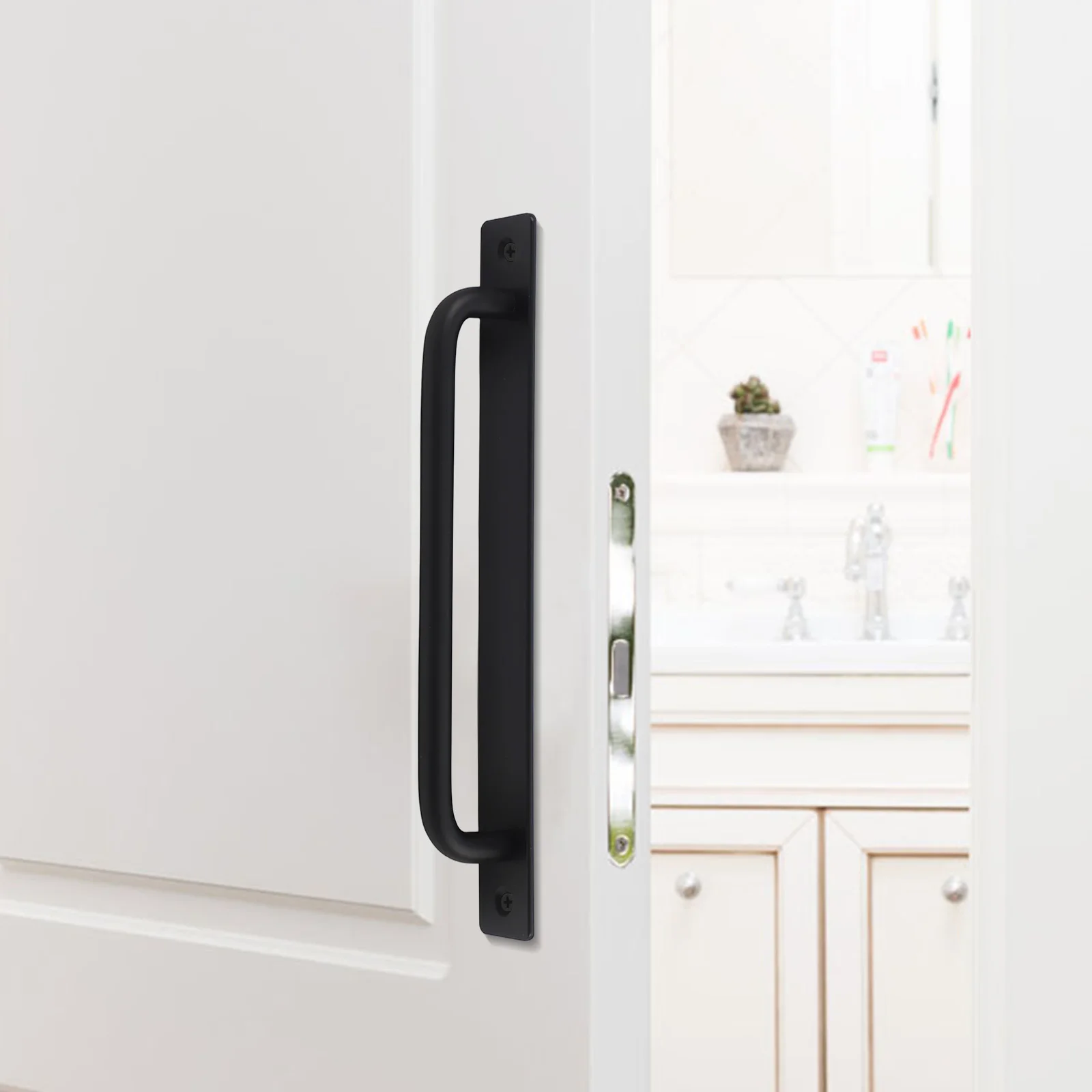 Sliding Door Handle Aluminum Alloy Pull Push Door Handle For Gate Toilet Doors With Screw 212*25mm Black/silver/gold