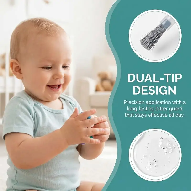 10ml Bitter Nail Water Kids Anti-Biting Nail Polish Liquid Natural Plant Extracts Nail Care Tool for Newborns Kids Teens
