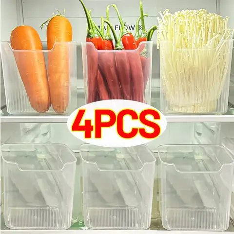 4/1PCS 냉장고 보관 상자 음식 신선한 주최자 냉장 보관 Crisper 과일 향신료 식품 용기 홈 주방 보관함 Best5 4/1PCS 냉장고 보관 상자 음식 신선한 주최자 냉장 보관 Crisper 과일 향신료 식품 용기 홈 주방 보관함 Best5
