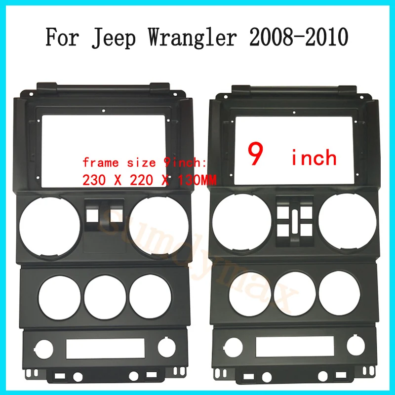 

9inch 2 Din android Car Radio frame For Jeep Wrangler 2008-2010 4 Doors and 2 doors car panel Trim Dashboard Panel Kit
