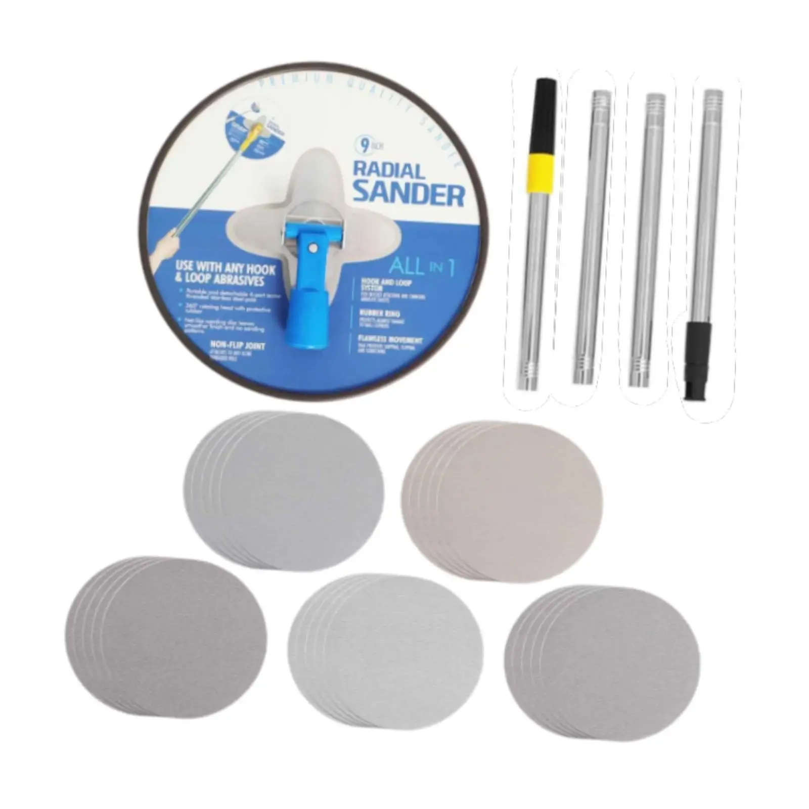 Handheld Adjustable Pole Drywall Sander Ergonomic Design 360 Degree Rotating