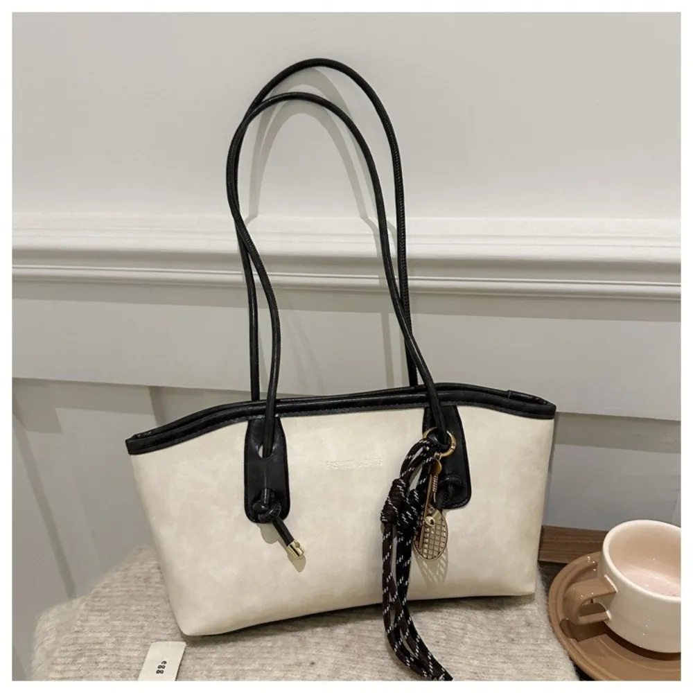 Y2K Trend Große Kapazität Arbeitstasche Einfarbige Schlichte Umhängetasche PU-Leder Shopper für Damen – Detail 8