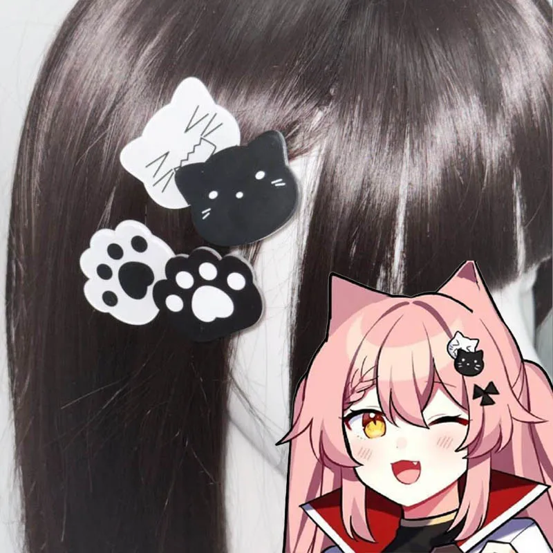 

Hiiro Shiro виртуальный хост прямой трансляции, заколка для волос в форме кошки, аксессуары для волос, головной убор, заколка в стиле аниме, двумерная такая же заколка для волос