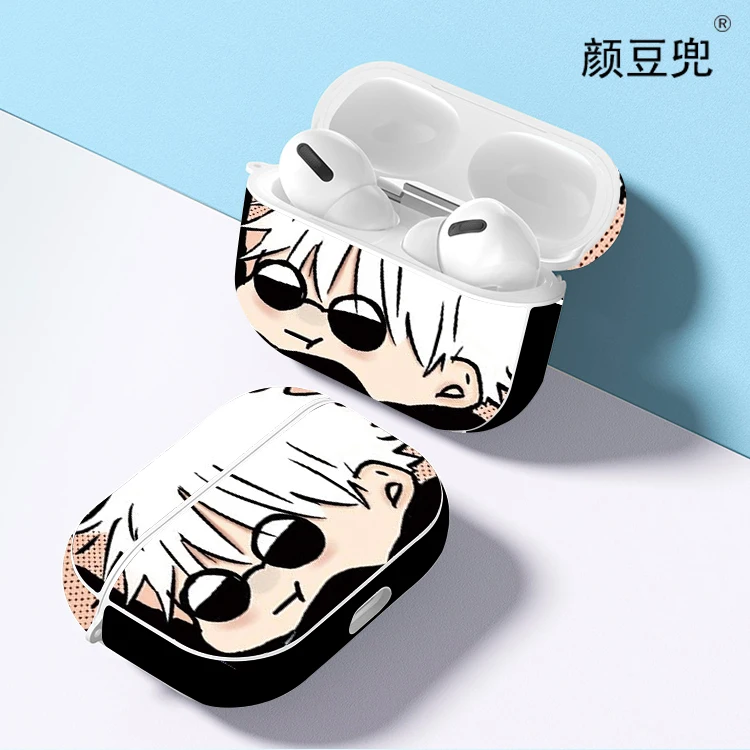 

Satoru Gojo Anime Jujutsu Kaisen Cute For AirPods 2 1 Earphone Cases Black Silicone Protective Cover For AirPods Pro 2 AirPods3