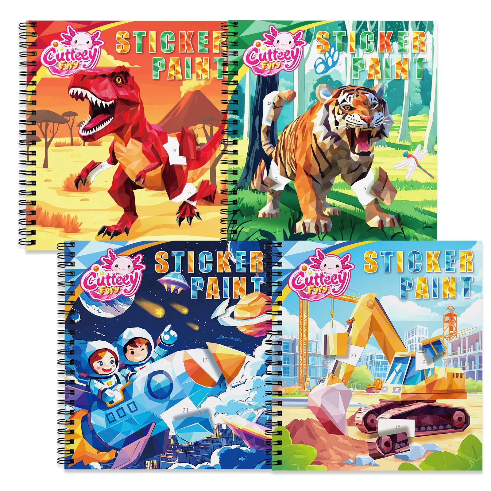 1PCS Sticker Book For Kids Gifts Dinosaur Paint by Number Sticker Books for Toddlers Kids Montessori Educational Toy