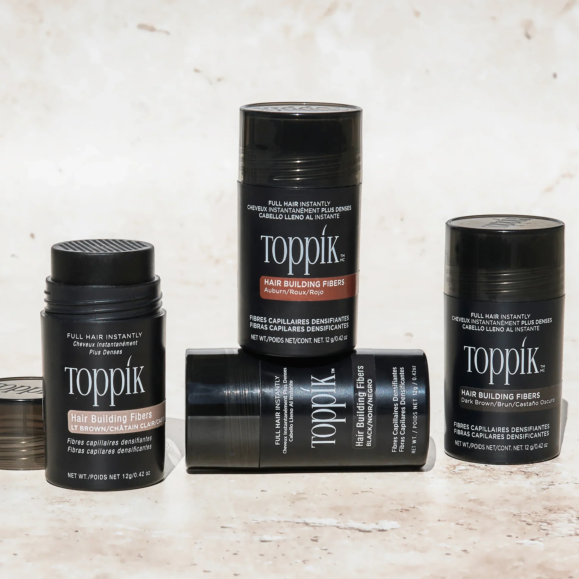 9 Colors toppik Hair Fibers Keratin, 12g，grams of filled thin or sparse hair, instant dense, plump hair,  men and women