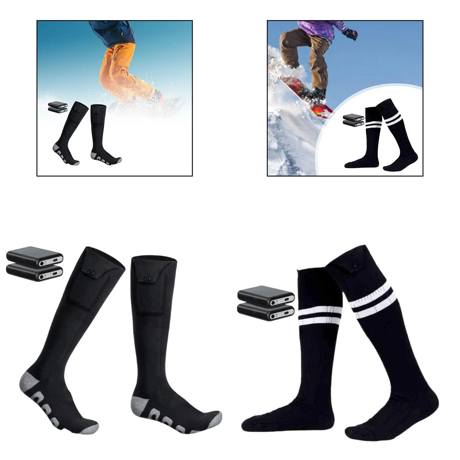 Electric Heated Socks Heating Socks Long Tube Socks Thermal Socks for