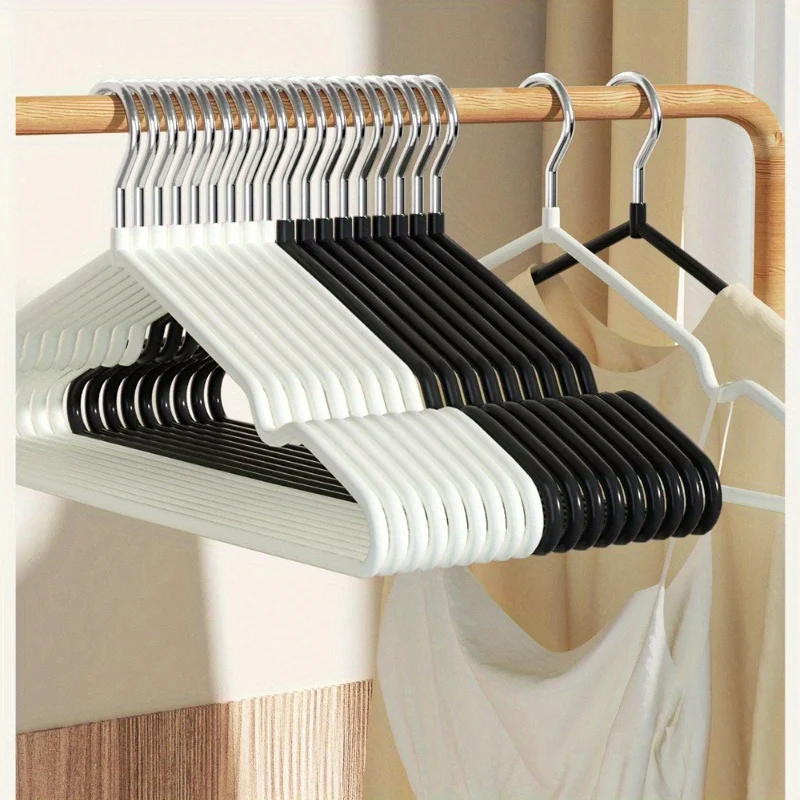 Non-Slip Plastic Clothes Hangers - Space Saving Hangers With Shoulder Grooves