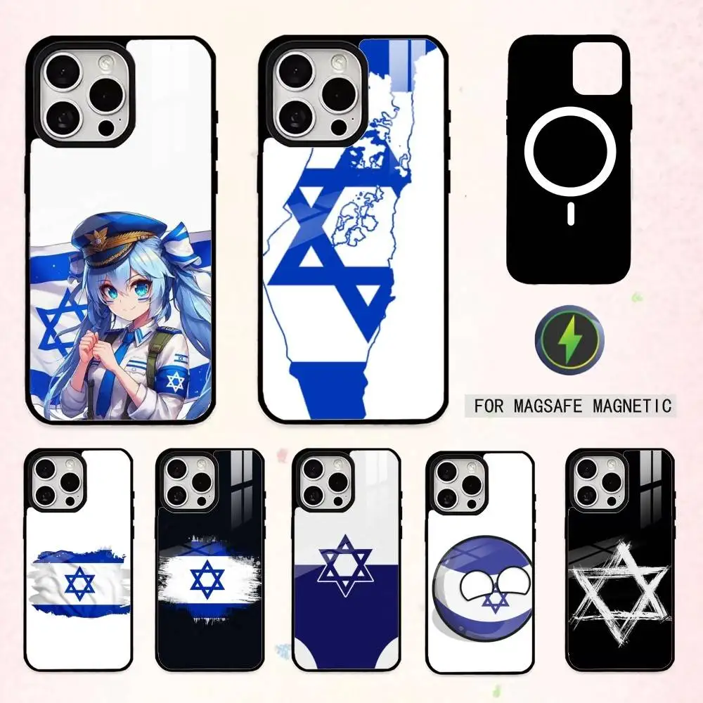 

F-Flag of Israel Phone Case For iPhone17,16,15,14,13,12,11 Plus,Pro Max Magnetic For Magsafe Wireless Charging