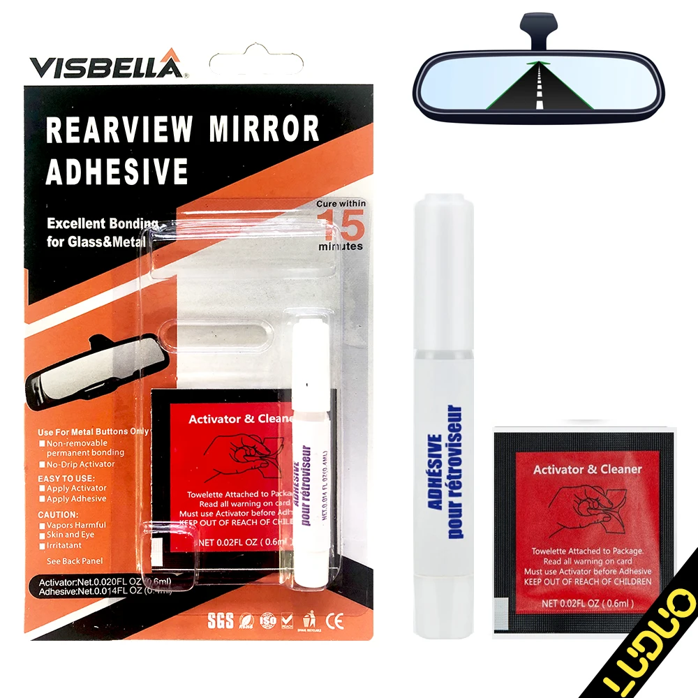 Car Rearview Mirror Adhesive Professional Strength Permanent Glue Auto DIY Repair Accessories Bonding For Glass & Metal