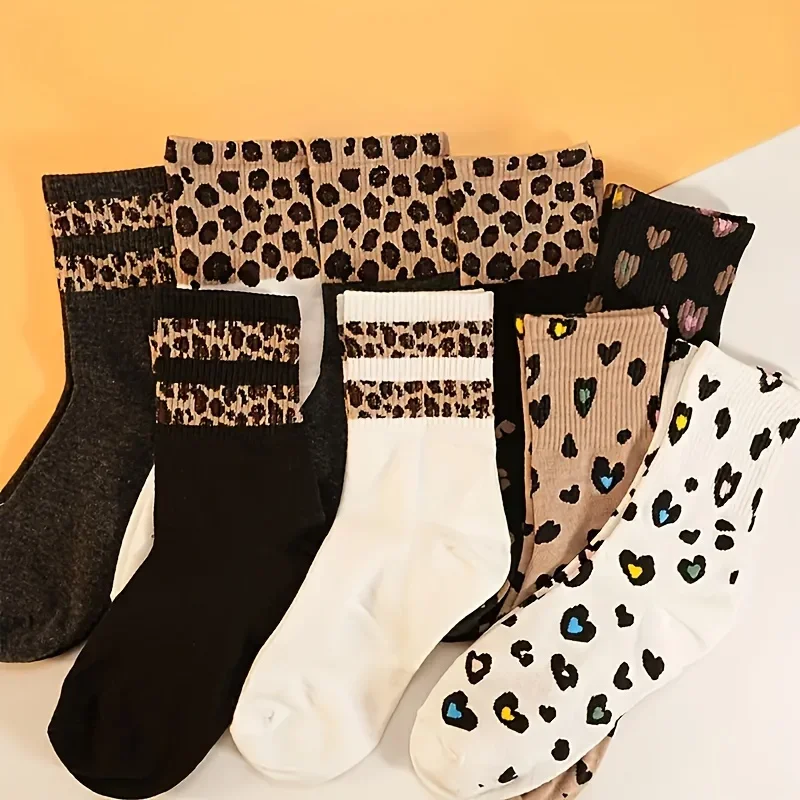 

Женские носки до середины икры, 9 пар всесезонных дышащих носков для повседневного офиса, повседневная официальная одежда, легкий уход