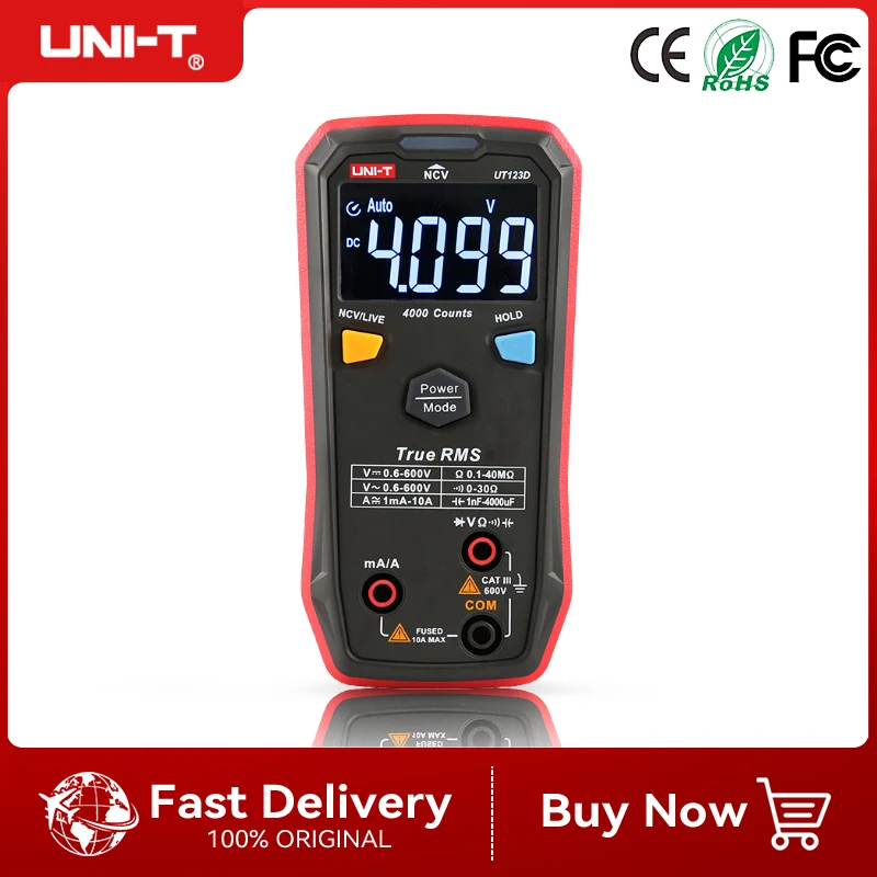 UNI-T UT123 UT123D Digital Smart Multimeter True RMS EBTN Display Voltage Current Tester Capacitance Meter Measuring Instruments