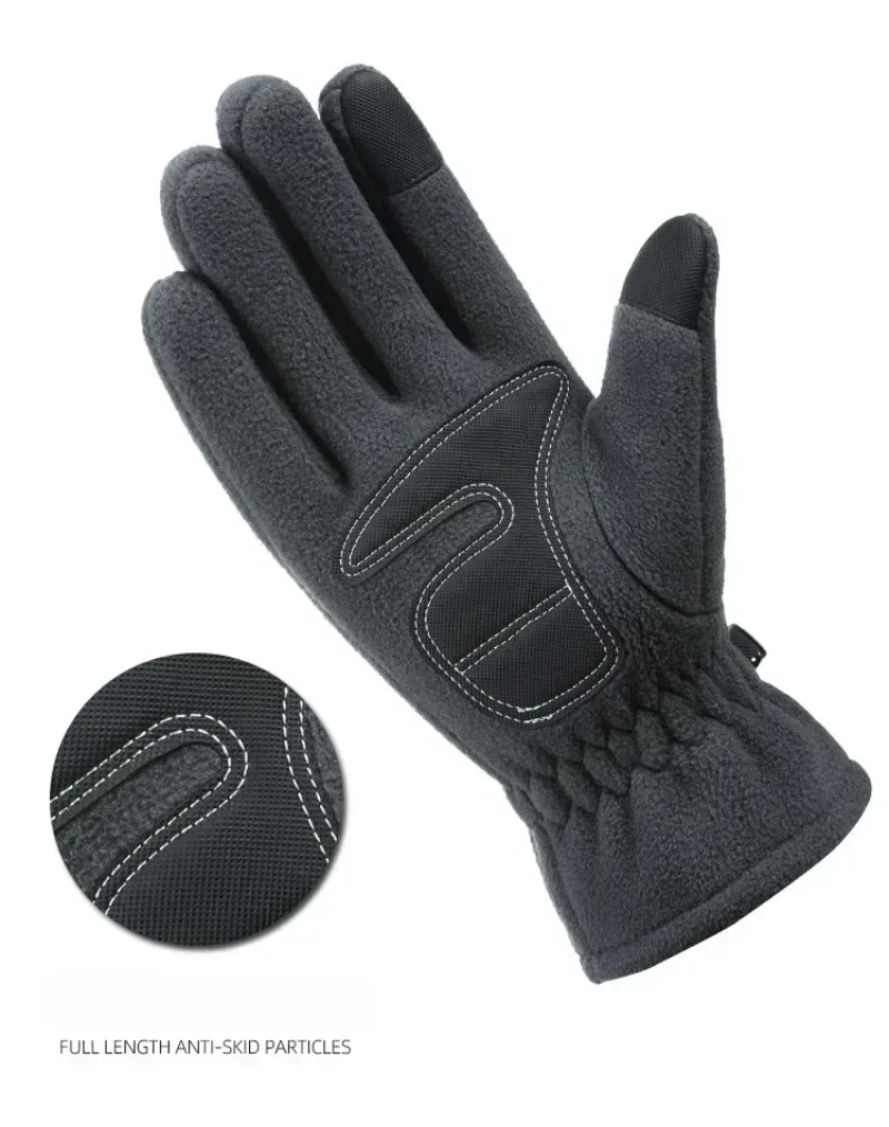 

Ultra-Warm Touch Screen Mittens - Thick Polar Fleece & Velvet Lined with Silica Gel Non-Slip Palm for Men Driving & Cycling