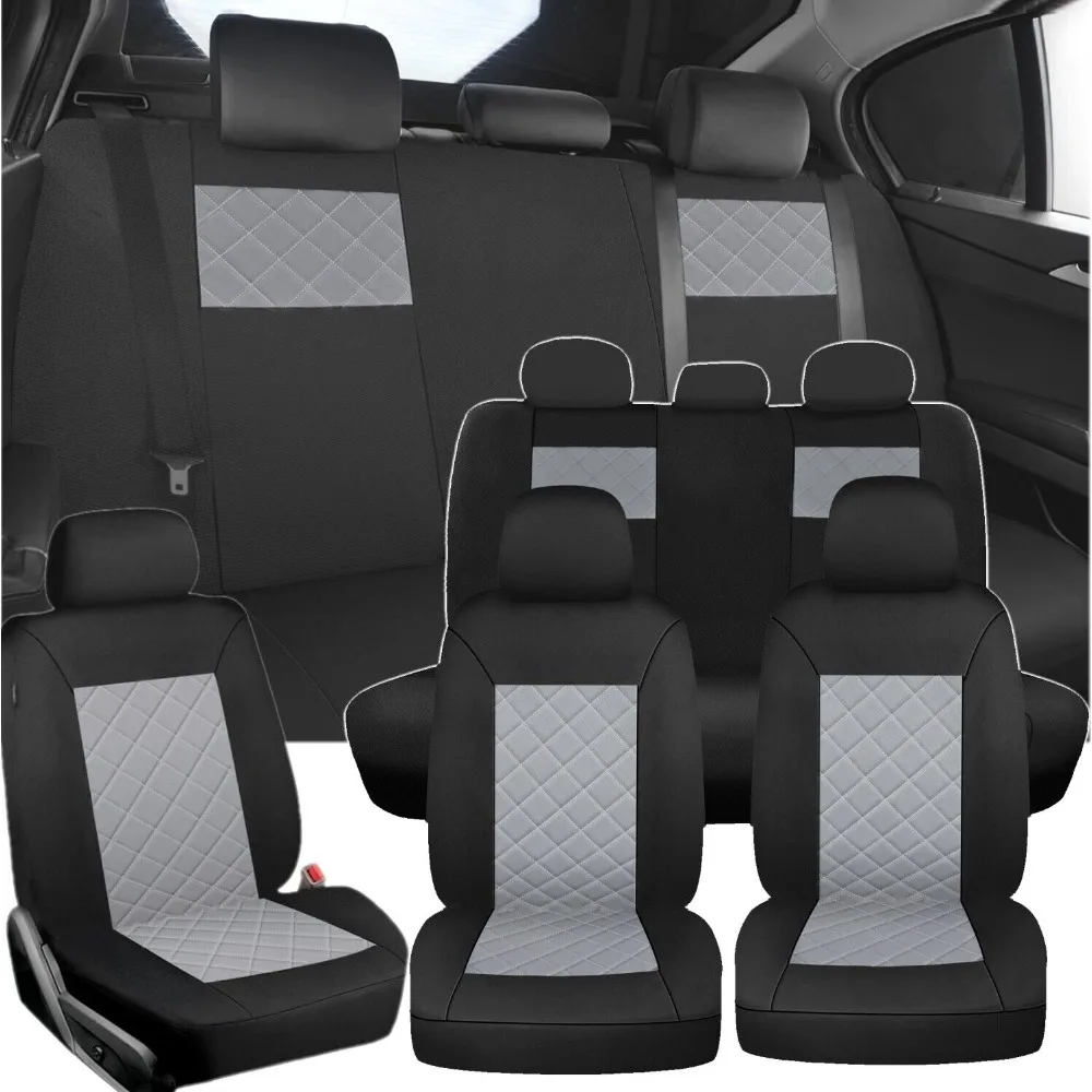 For Nissan Car Seat Covers 5 Seats Front Rear Protector Polyester Breathable