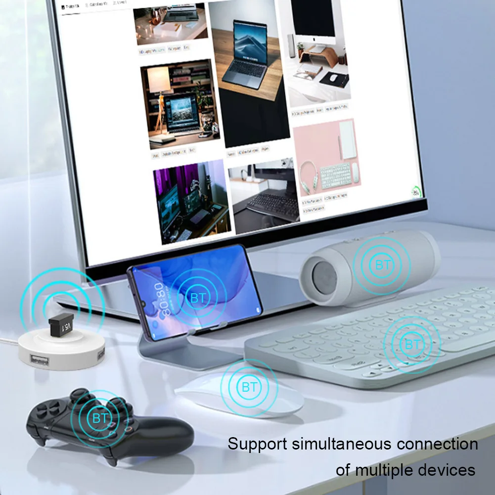 

Bluetooth-compatible Adapter Handsfree Wireless Transmitter Receiver 2.4GHz USB Audio Adapter for Desktop Computer for Laptop PC