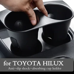 for Toyota Hilux SR5 4x4 2015 2016 2017 2018 2019-2022 REVO Anti-Slip Shock-absorbing Cup Holder Central Control Storage Box