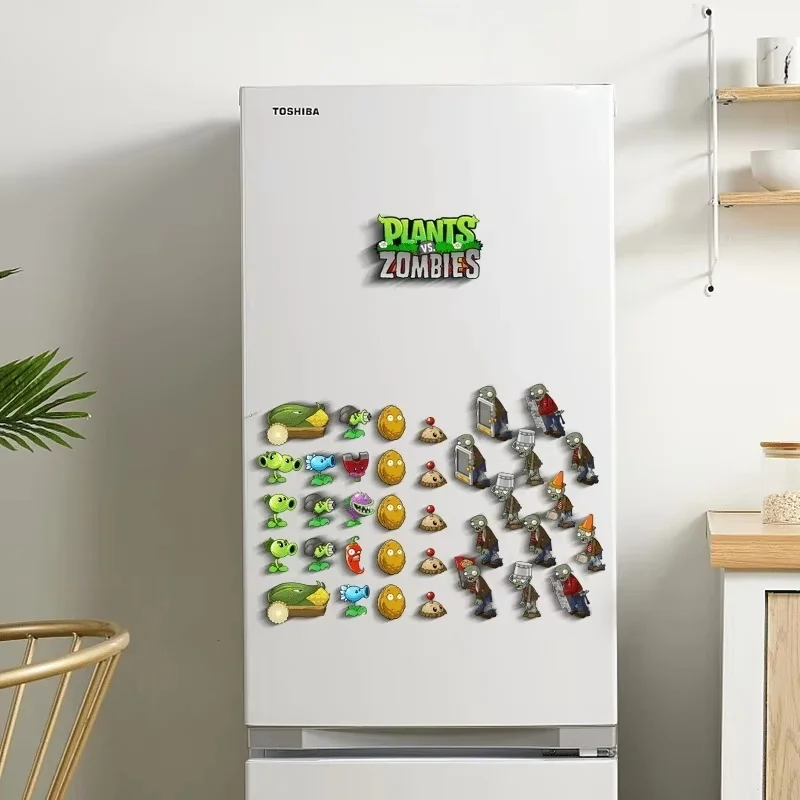 Fridge Magnet Cartoon Decorative Personality Plants Vs Zombies Creative Diy Magnetic Stickers Pvc Does Not Fall Off