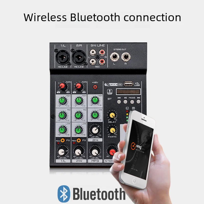 4Road Mixer Comes with Bluetooth connectivity for connecting to phoneDisplay NetworkKSong4Road Professional Sound Mixing Console