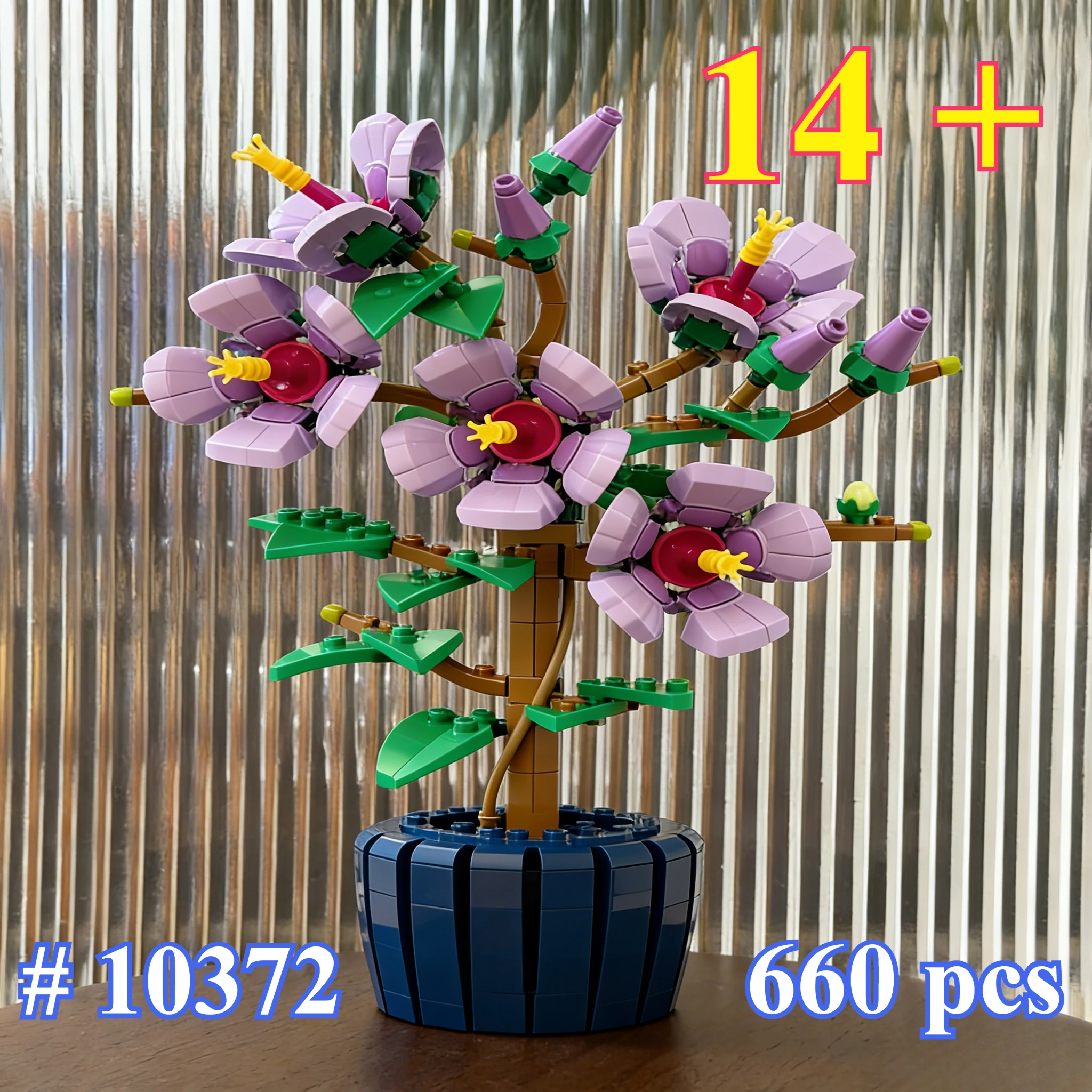

Набор строительных блоков «Фиолетовый гибискус в горшке» 10372, подходит для рождественских подарков, совместим с деталями Lego, 660 шт.