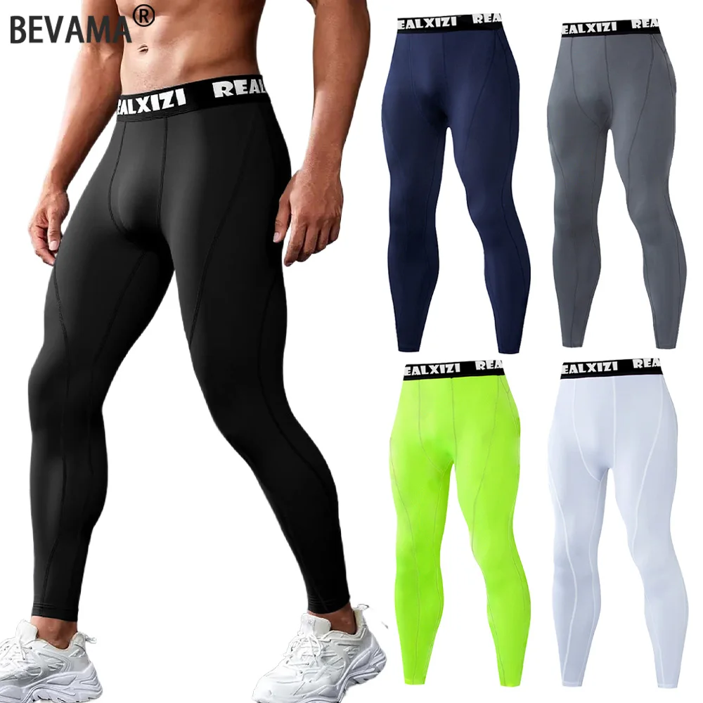 

Men's Gym Compression Pants Muscle Bodybuilding Male Tights Leggings Quick Dry Fit Running Sports Long Pants Elastic Trousers