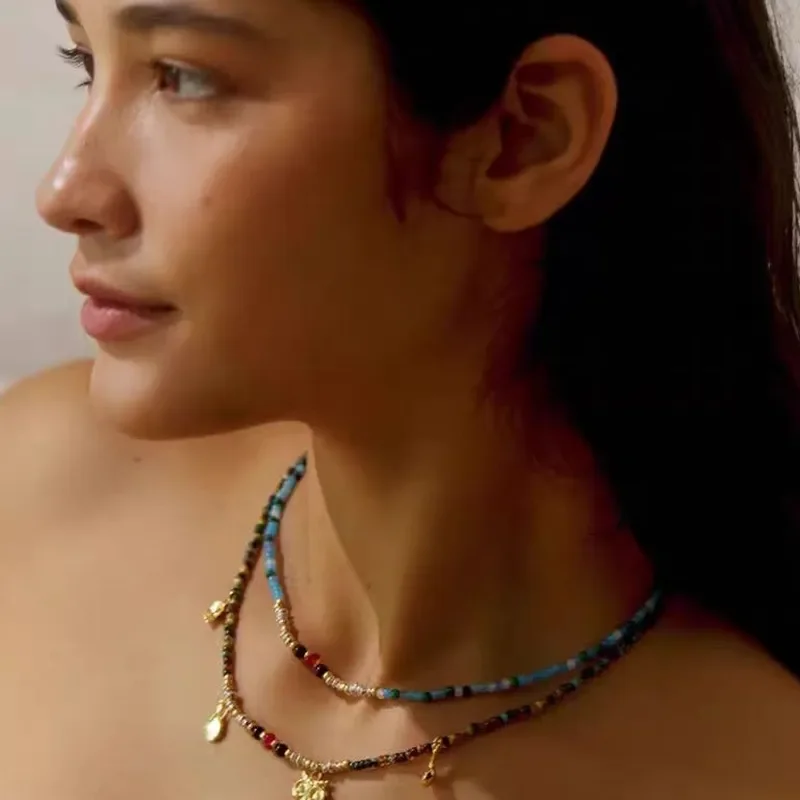 Summer New Products Necklace Owl Flower Pottery Pot Spoon Black Silver Braided Rope Thin Necklace Tahitian Life Collarbone