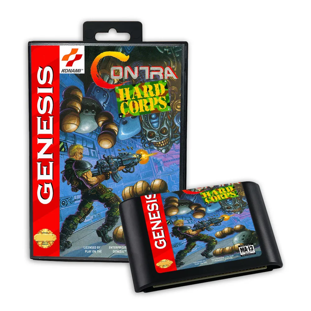 Contra The Hard Corps USA Cover Game for SEGA MD Mega Drive Genesis Consoles Game Cartridge Box Manual