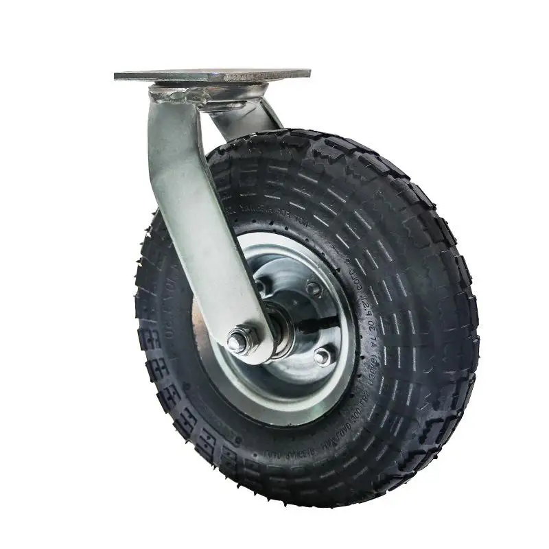 

1 Pc Heavy Duty Caster 10 Inch Inflatable Rubber Wheels Hotel Luggage Wheels Stainless Steel Trolley Casters Universal Wheels