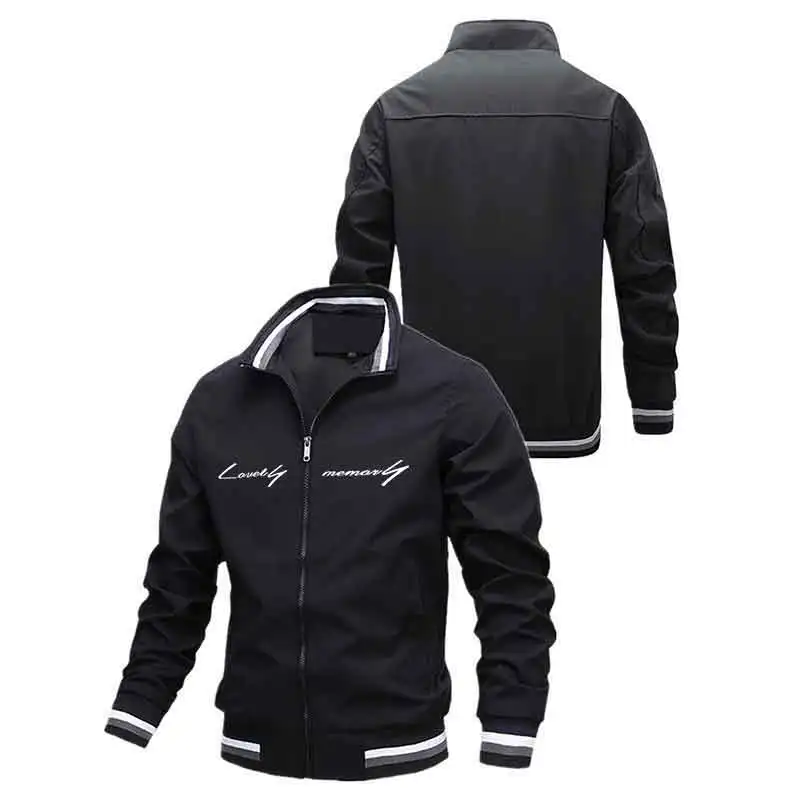 

Trendy Men's Jackets Suitable Seasonal Wear Spring Autumn Print Casual Coat Full Zip Black Pocket Sports & Outdoor Streetwear