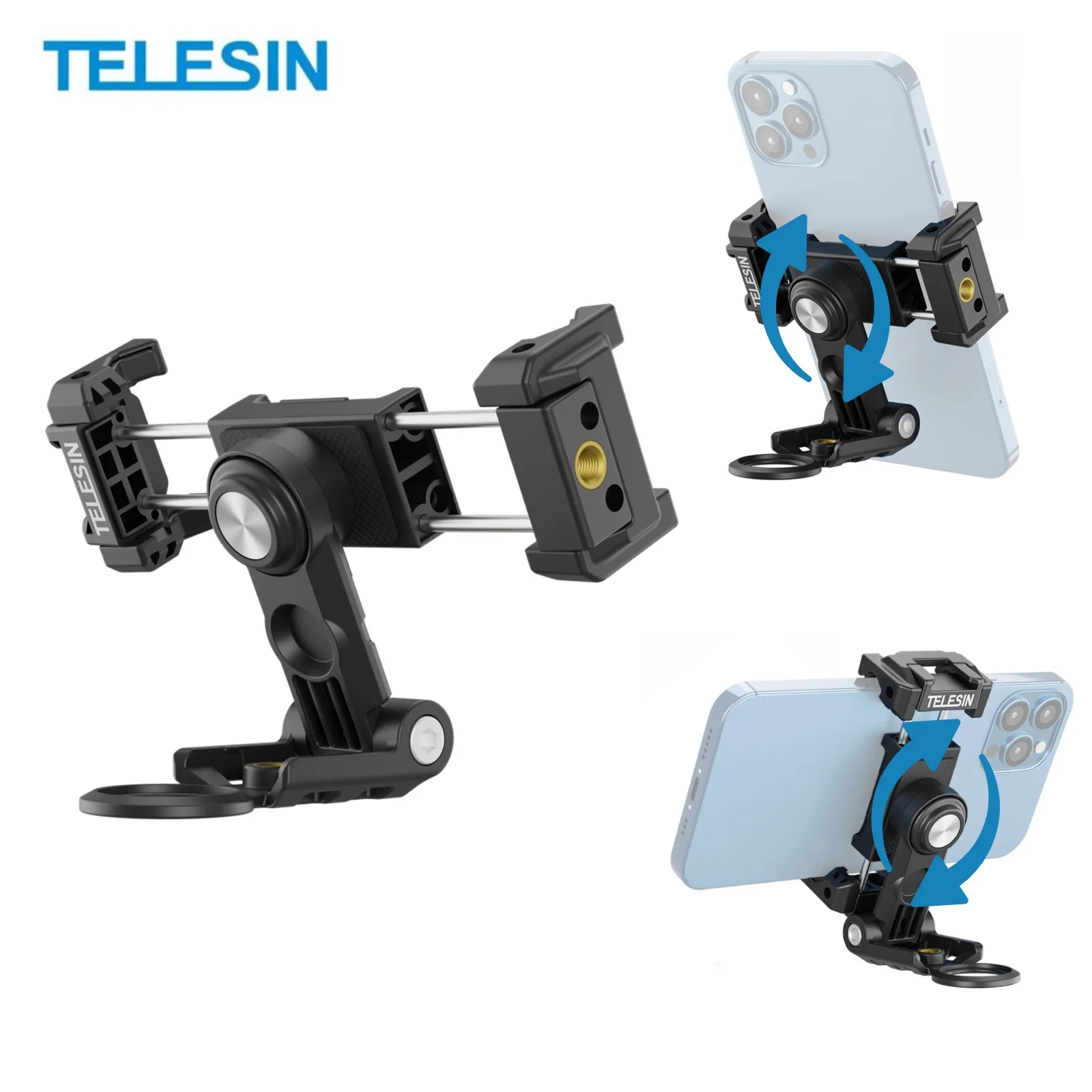 

ТЕЛЕЗАЙН 360° ° Вращающийся держатель для телефона с винтом 1/4, настольный держатель для мобильного телефона, настольный кронштейн для крепления на штатив для iPhone Samsuang