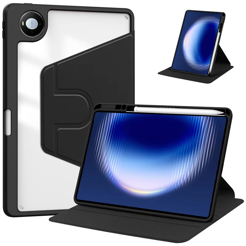 360° Rotating Acrylic Back Case For New Huawei MatePad Pro Max 13.2 inch 2026 GEM-W00 GEM-W40 With Pencil Holder Tablet Cover