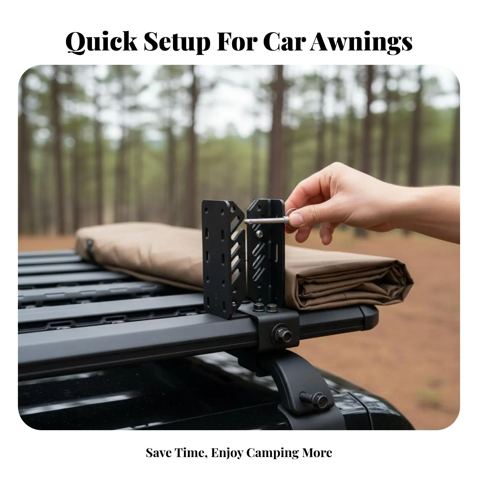 

Car Side Awning Mount Universal Compatibility Car Side Awning Bracket Roof Rack Tent Mount for Overlanding