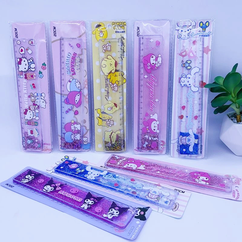 12 pcs/lot Sanrio Kuromi Melody Kitty Ruler Measuring Straight Rulers Drawing Tool Promotional Stationery Gift School Supplies