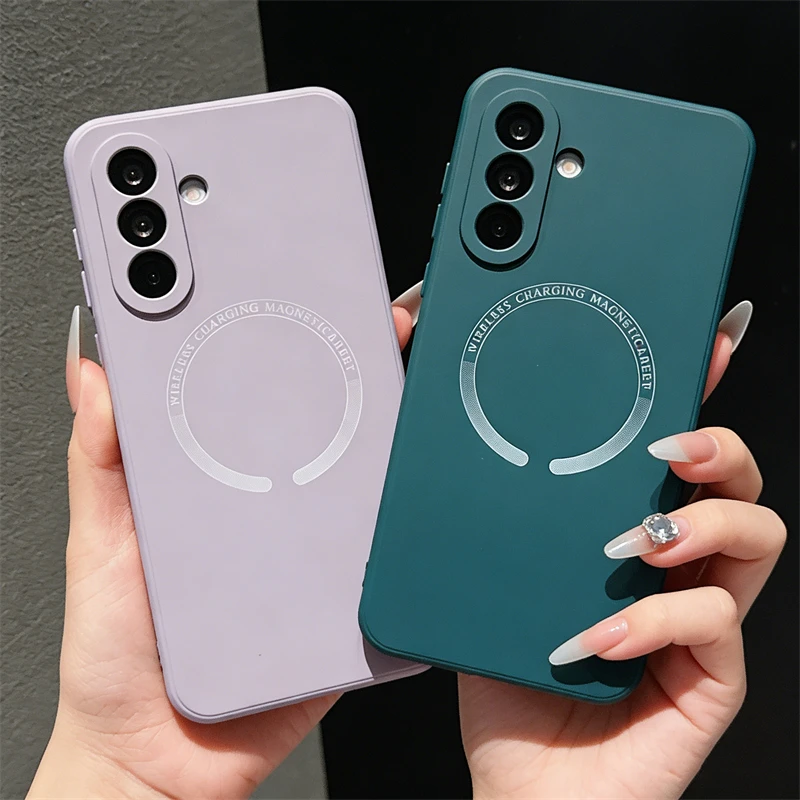 For Samsung S26 S25Edge S23 S21 S24FE S22 Ultra Plus A57 A17 A37 A56 A55 A54 A26 For Magsafe Magnetic Liquid Silicone Phone Case