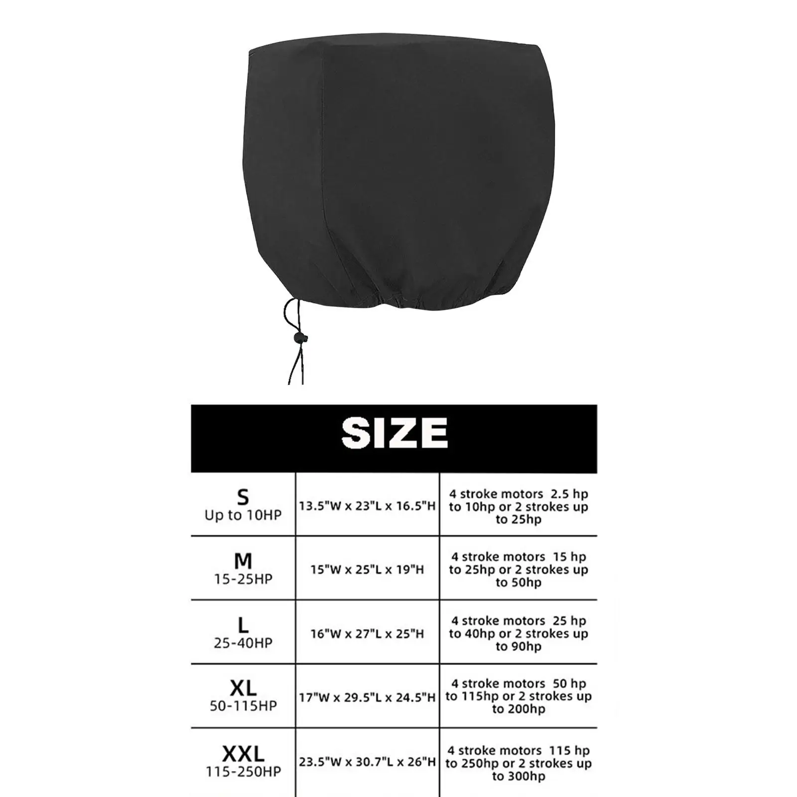 Outboard Motor Cover Heavy Duty Waterproof Dustproof 420D Oxford Cloth Universal with Storage Bag Boat Engine Cover Half Cover