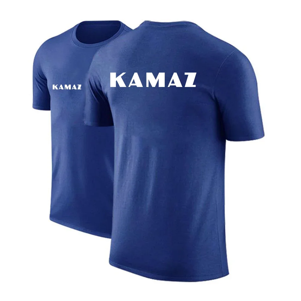 2024 KAMAZ TRUCK Logo Print Cotton Round Neck Design Short Sleeve Summer Men's Breathable Streetwear Casual Solid Color Tees Top