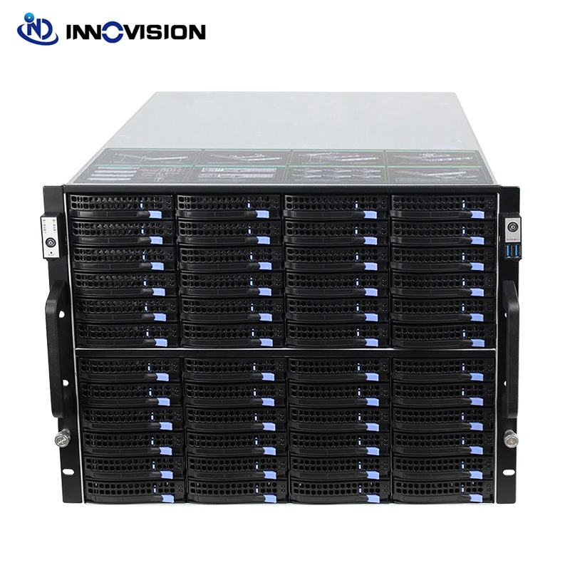 Imagem -02 - Montagem em Rack Densa 8u 72bay Placa de Armazenamento de Armazenamento de Chassi 72hdd Bandejas Hotswap Case Alta