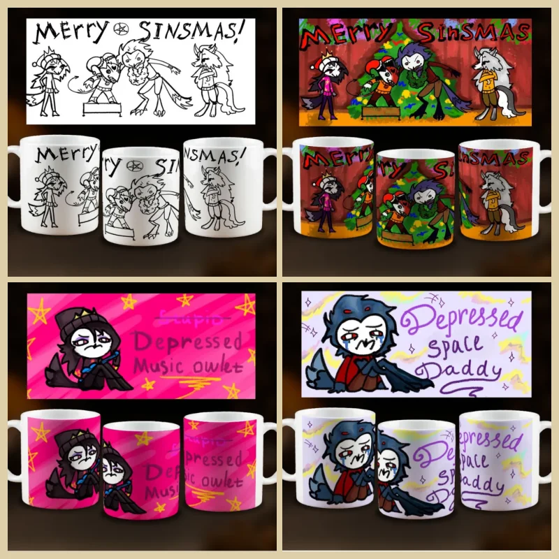 330Ml Ceramic Mug for Hazbin HelluvaBoss Blitzo Loon Anime Peripheral Pattern Tea Water Cup Ceramic Breakfast Coffee Cup Present